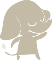 elefante sorridente dos desenhos animados de estilo de cor plana png