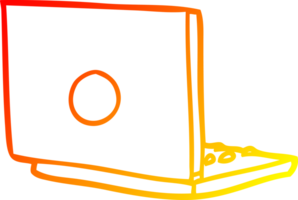 caldo pendenza linea disegno di un' il computer portatile computer png