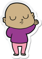 sticker van een cartoon kale man png