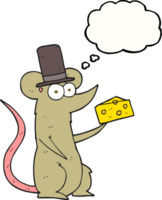 drawn thought bubble cartoon mouse with cheese png