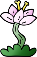 tecknad doodle lilly flower png