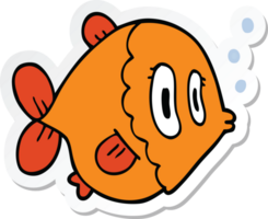 adesivo de um peixe de desenho animado png