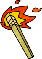 hand drawn quirky cartoon lit torch png