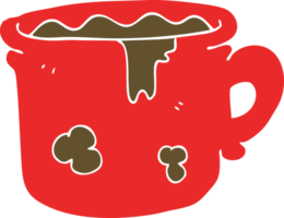 flat color illustration of old coffee cup png