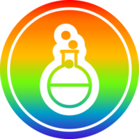 wetenschap experiment circulaire icoon met regenboog helling af hebben png