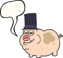 drawn speech bubble cartoon rich pig png