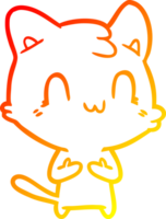 caloroso gradiente linha desenhando do uma desenho animado feliz gato png