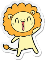 adesivo di un leone cartone animato felice png