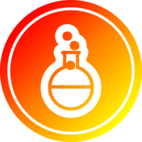 Wissenschaft Experiment kreisförmig Symbol mit warm Gradient Fertig png