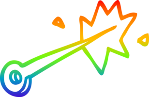 rainbow gradient line drawing of a cartoon sewing needle png