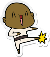 sticker of a happy cartoon bald man png