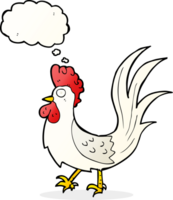 cartoon cockerel with thought bubble png