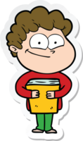 sticker of a cartoon happy man png