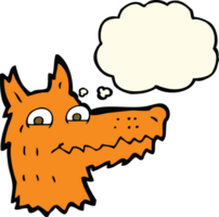 cartoon fox head with thought bubble png