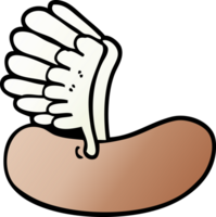 png gradient illustration cartoon flying sausage