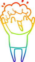 arco iris degradado línea dibujo de un dibujos animados contento hombre png