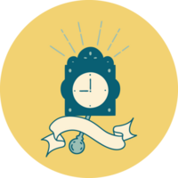 icono de un reloj estilo tatuaje png