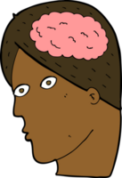 cartoon head with brain symbol png