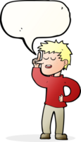 cartoon man with idea with speech bubble png