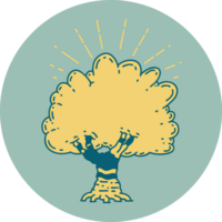 icon of a tattoo style tree png