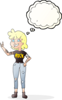 drawn thought bubble cartoon rock girl png