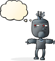 robot de dibujos animados con burbuja de pensamiento png