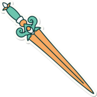 sticker of tattoo in traditional style of a dagger png