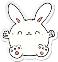 sticker of a cute cartoon rabbit png