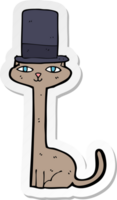 autocollant d'un chat de dessin animé en chapeau haut de forme png