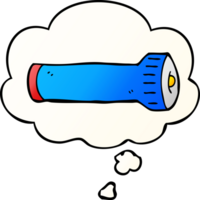 cartoon torch with thought bubble in smooth gradient style png
