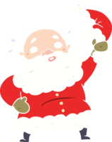 plano cor estilo desenho animado santa claus acenando chapéu png