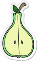 sticker of a cartoon half pear png