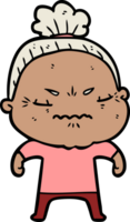 cartoon annoyed old lady png