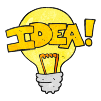 textured cartoon idea light bulb symbol png