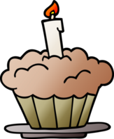 pastel de cumpleaños de garabato de dibujos animados png
