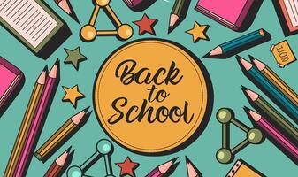 Back to school background with icons Illustration vector