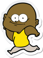 sticker van een cartoon kale man die staart png