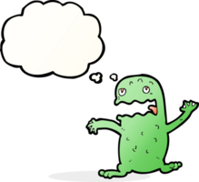 cartoon funny frog with thought bubble png