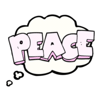 drawn thought bubble cartoon word peace png