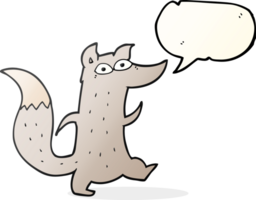 tiré discours bulle dessin animé mignonne Loup png