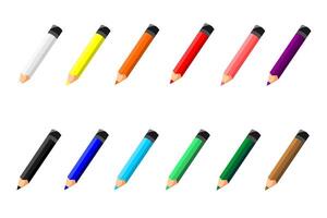 ilustración de dibujos animados personaje de de colores Lápices de colores lapices ilustración tiene muchos color. de colores lapices ilustración bueno para impresión pegatina, icono, logo vector
