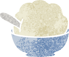 rétro illustration style excentrique dessin animé la glace crème bol png