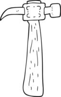 drawn black and white cartoon hammer png