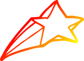 warm gradient line drawing of a shooting star decorative cartoon png