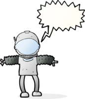 Cartoon-Astronaut mit Sprechblase png