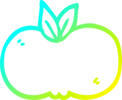 cold gradient line drawing of a cartoon apple png