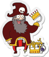 sticker of a cartoon pirate captain png