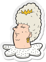 pegatina de una cabeza de reina de dibujos animados png