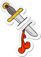 autocollant d'un symbole de couteau de tatouage de dessin animé png