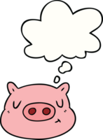cartoon pig face with thought bubble png